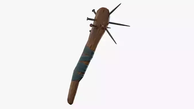 Lowpoly Weapon Cudgel - Game Ready - Textured PBR Low-poly 3D model