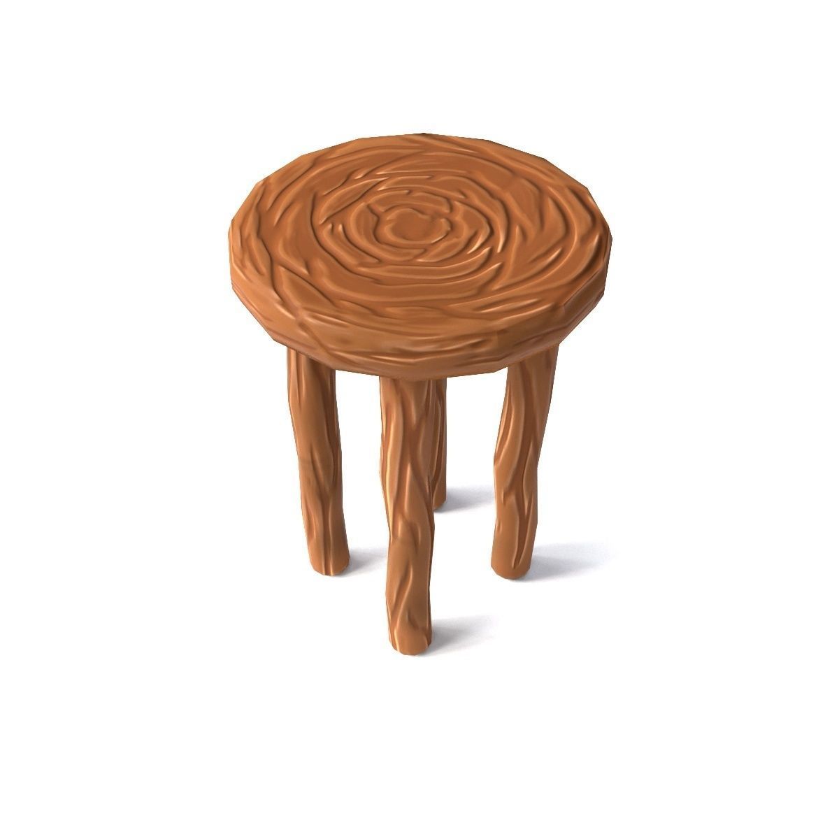 Bar-stool stylized fantasy Low-poly 3D model_4