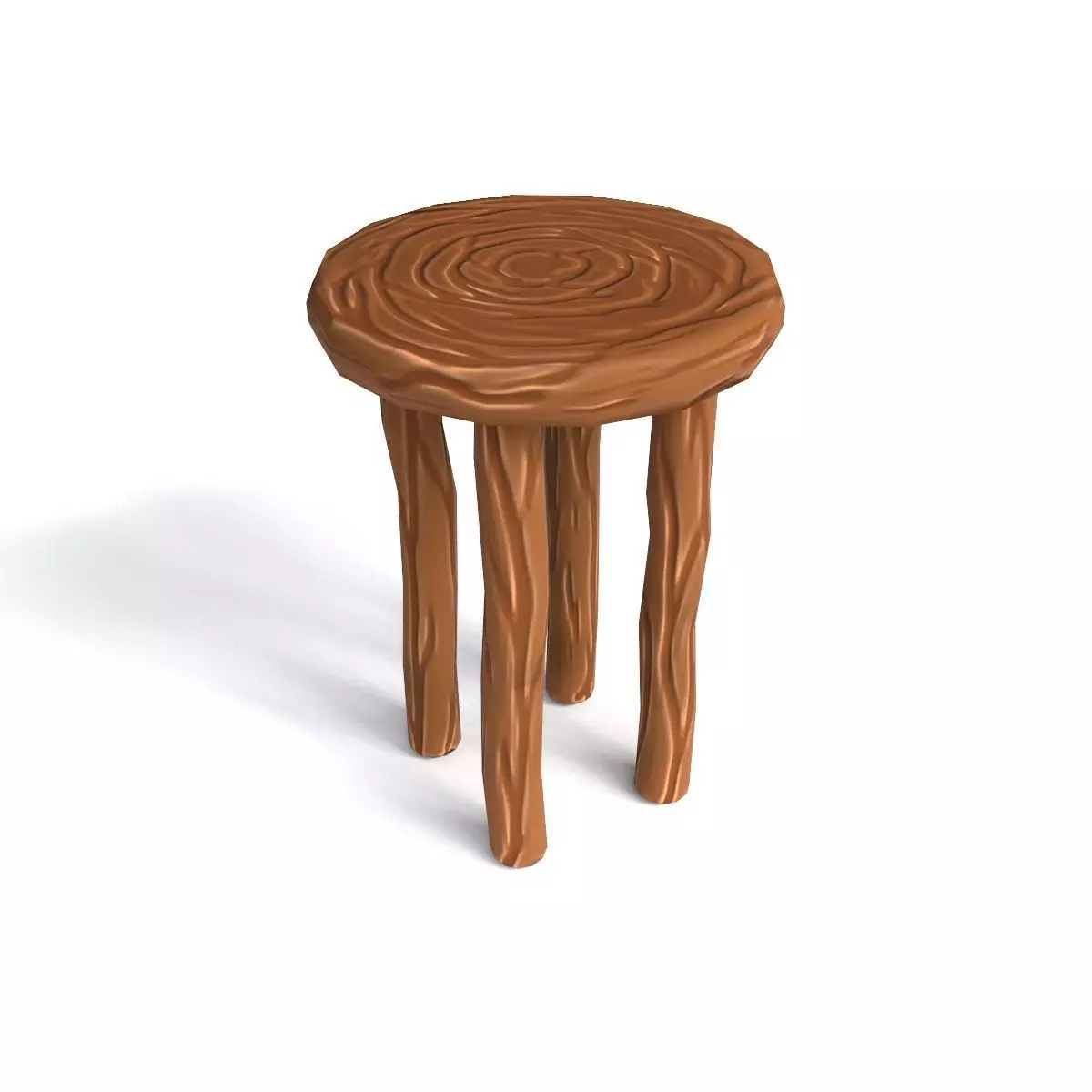 Bar-stool stylized fantasy Low-poly 3D model_0