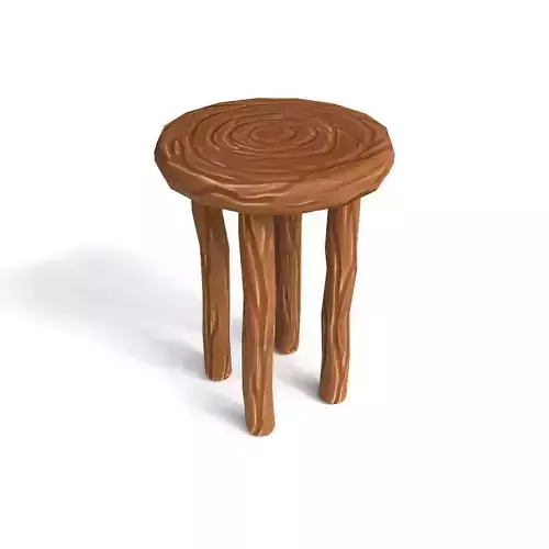 Bar-stool stylized fantasy Low-poly 3D model