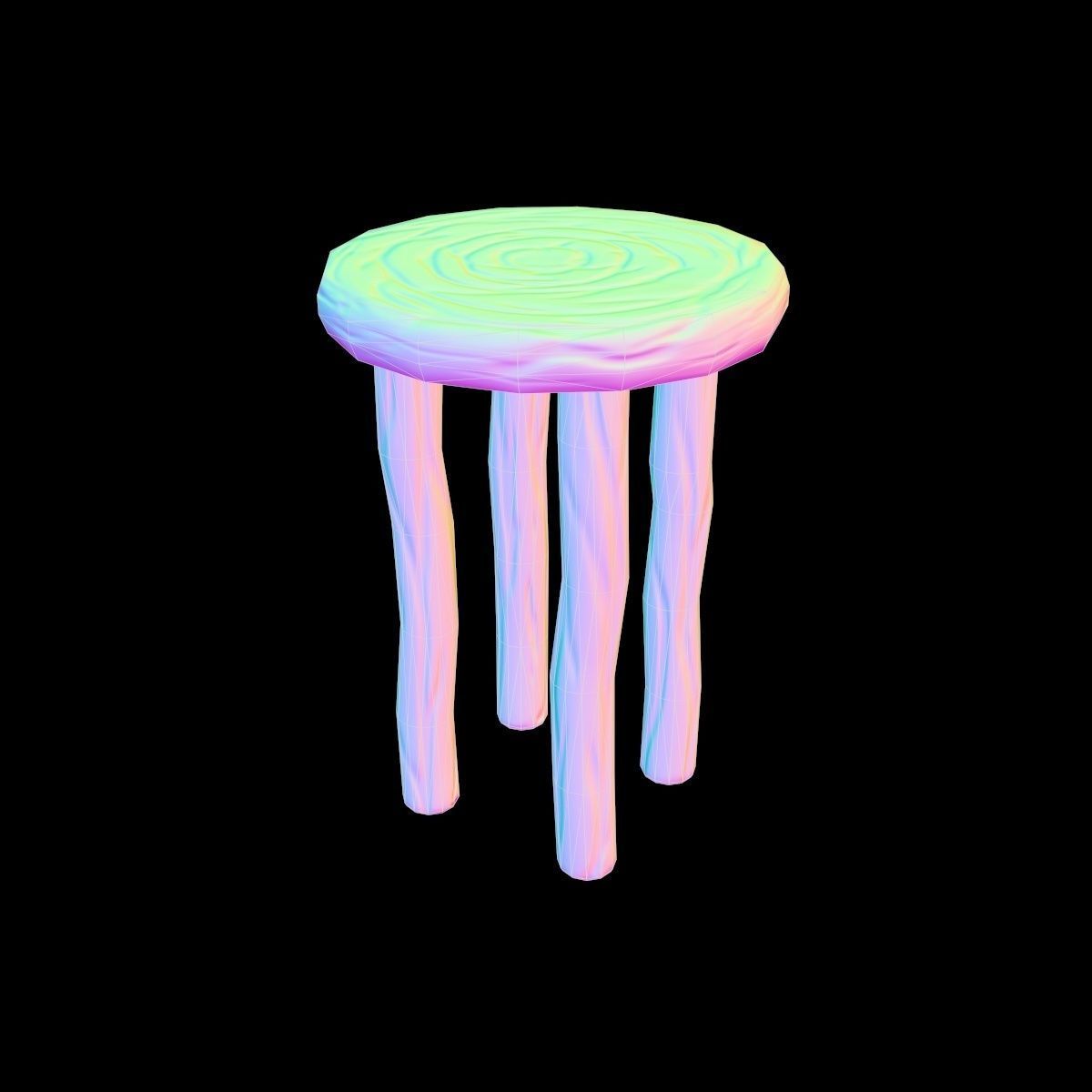 Bar-stool stylized fantasy Low-poly 3D model_12