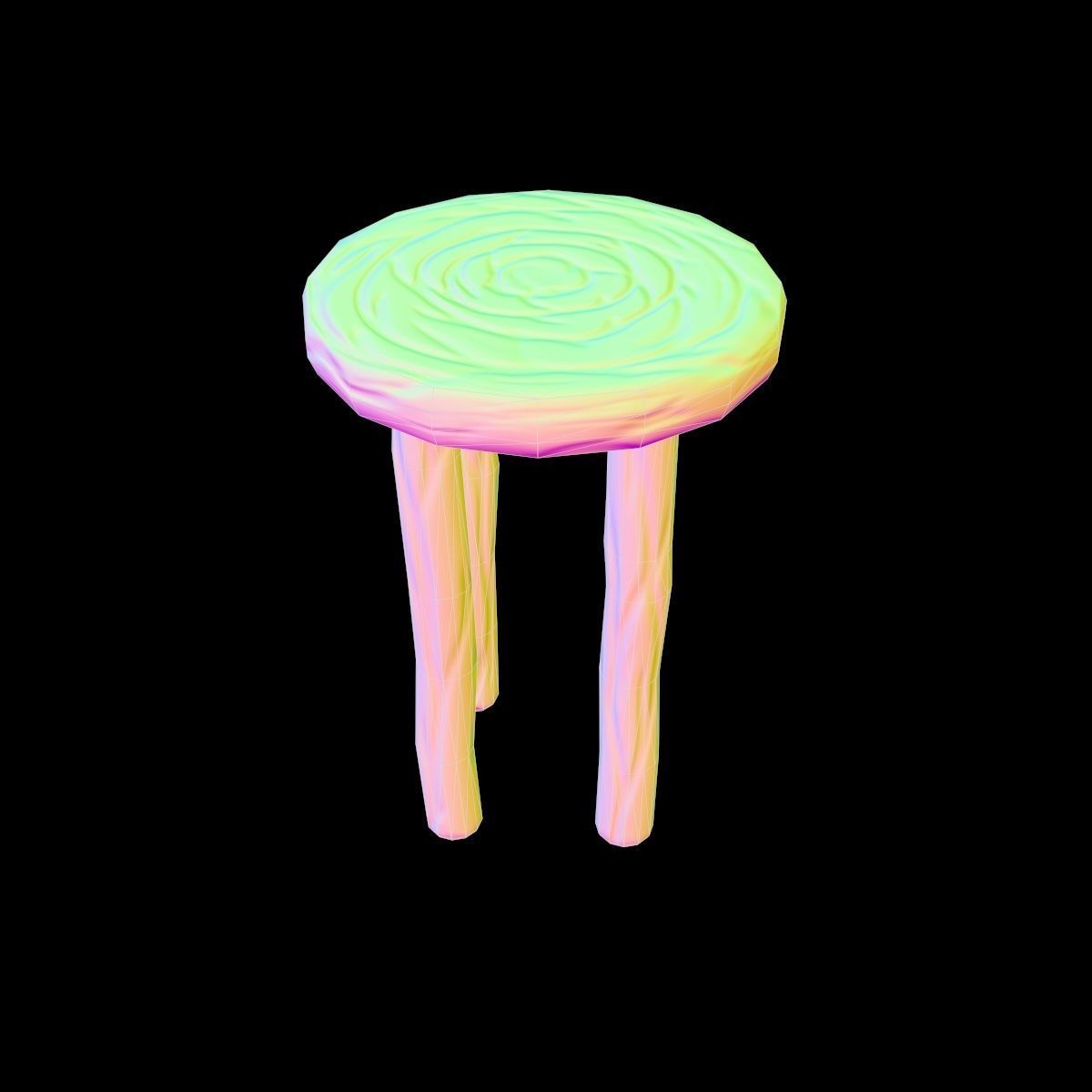 Bar-stool stylized fantasy Low-poly 3D model_13