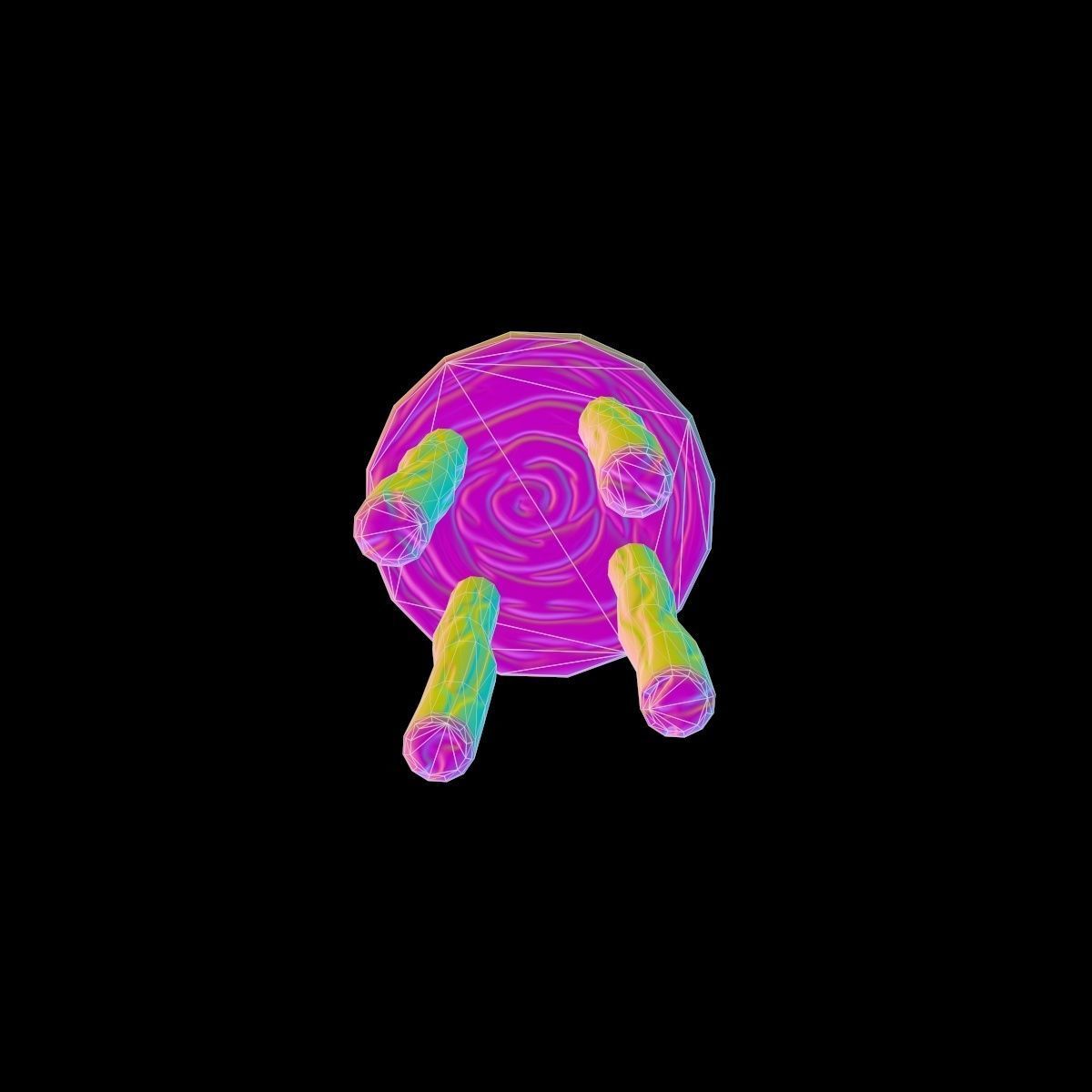 Bar-stool stylized fantasy Low-poly 3D model_15