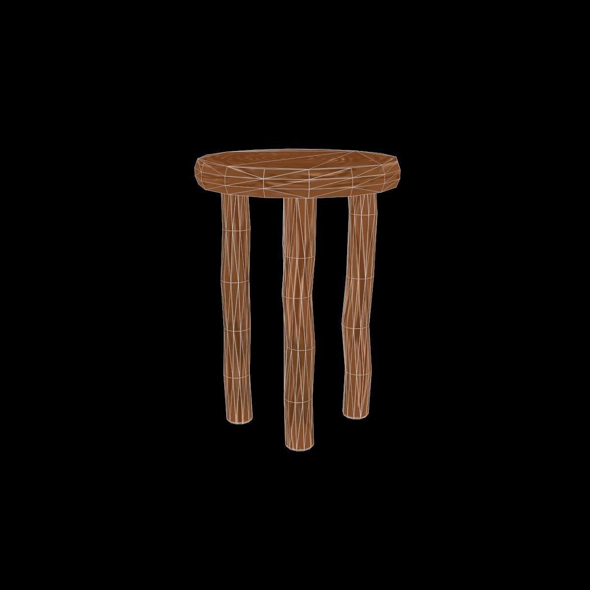 Bar-stool stylized fantasy Low-poly 3D model_10