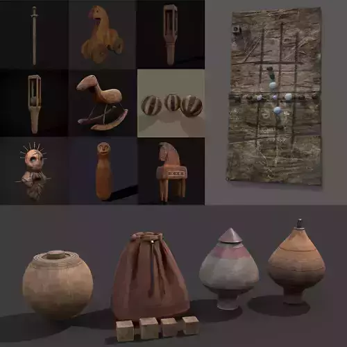 Medieval Prop Mix Fifteen Toys 3D Model Collection