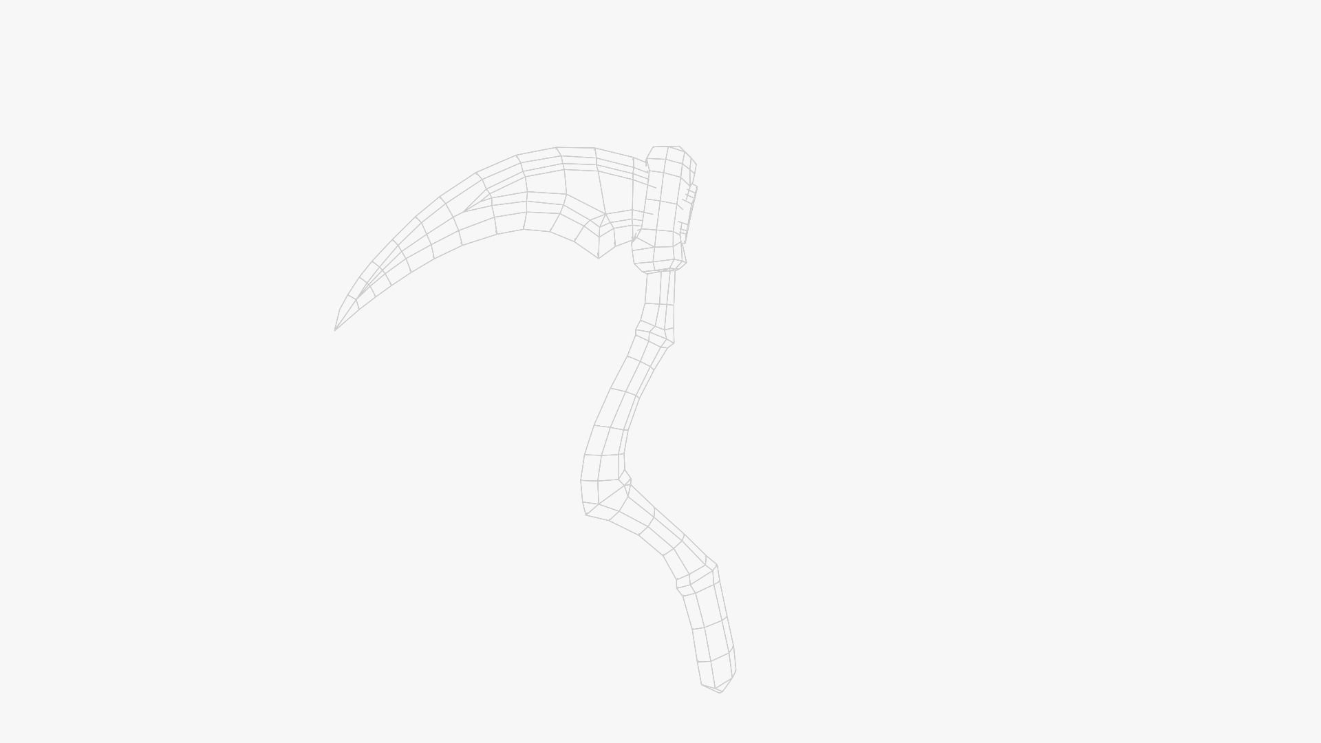 Lowpoly Weapon Scythe Level 3 - Game Ready - Textured PBR Low-poly 3D model_35