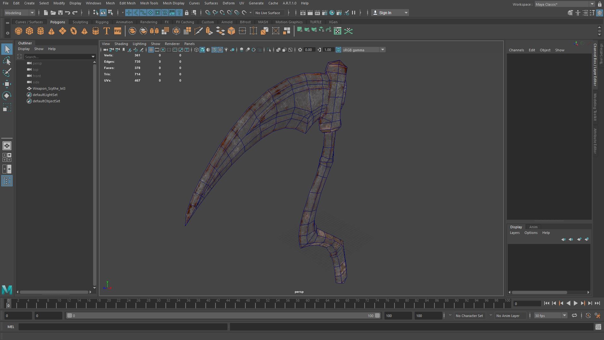 Lowpoly Weapon Scythe Level 3 - Game Ready - Textured PBR Low-poly 3D model_3
