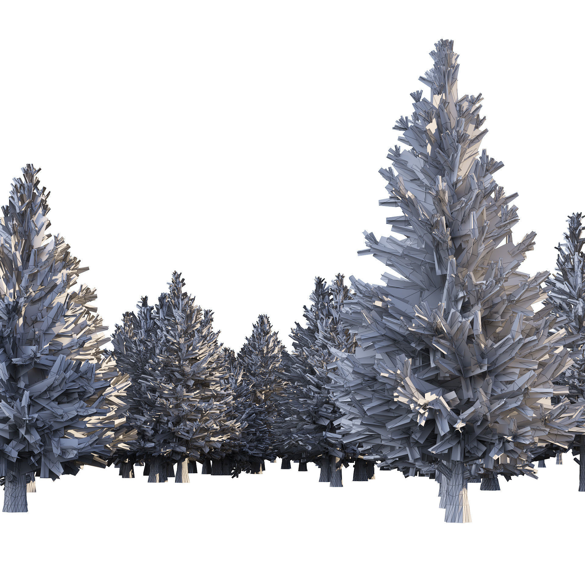 Norway spruce forest trees Low-poly 3D model_6