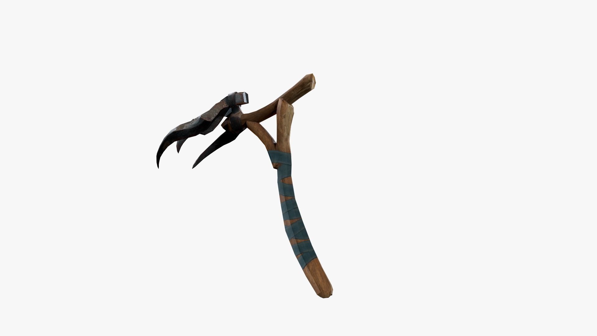 Lowpoly Weapon Pitchfork - Game Ready - Textured PBR Low-poly 3D model_16