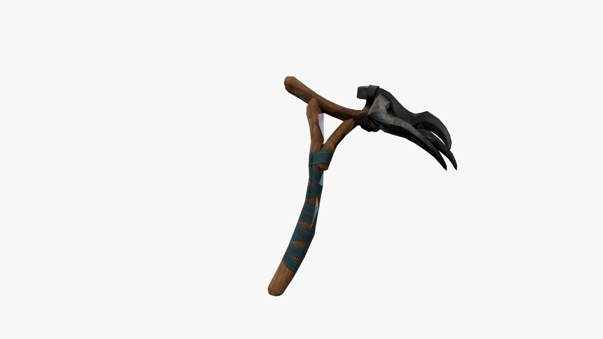 Lowpoly Weapon Pitchfork - Game Ready - Textured PBR Low-poly 3D model_8