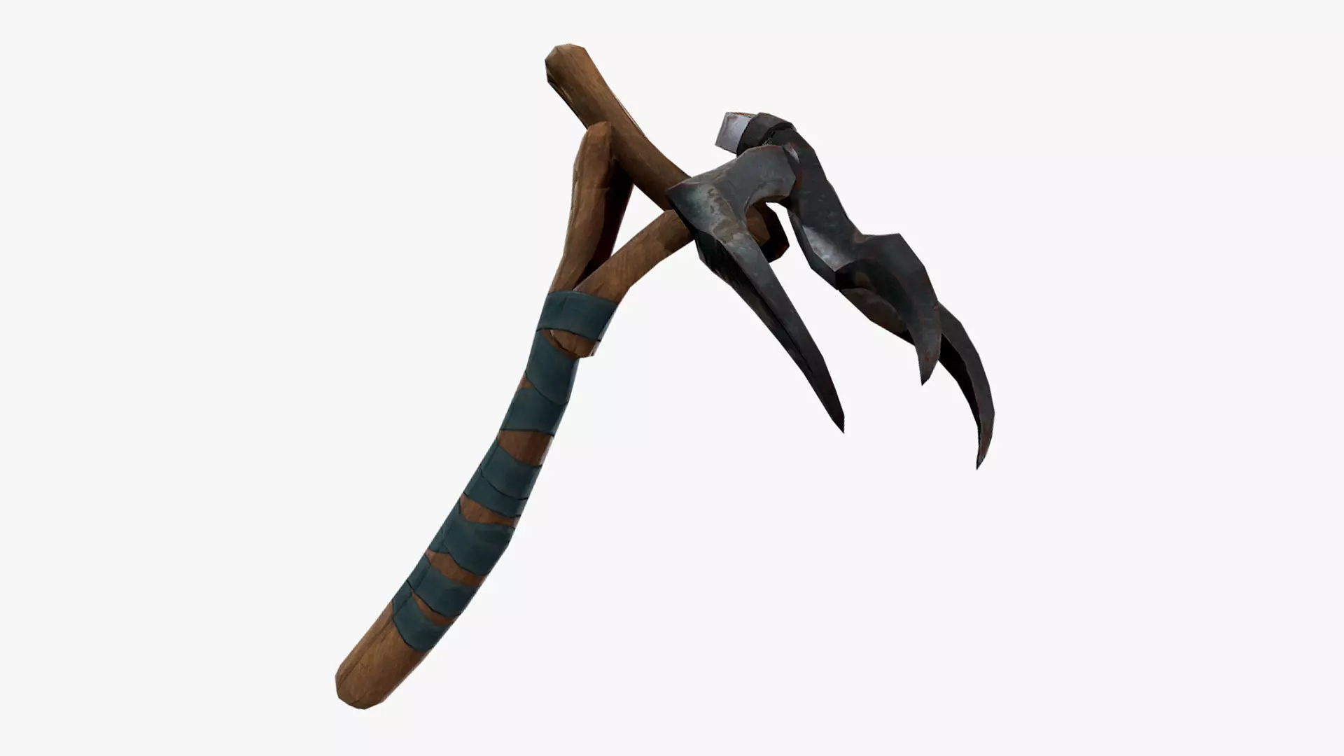 Lowpoly Weapon Pitchfork - Game Ready - Textured PBR Low-poly 3D model_0