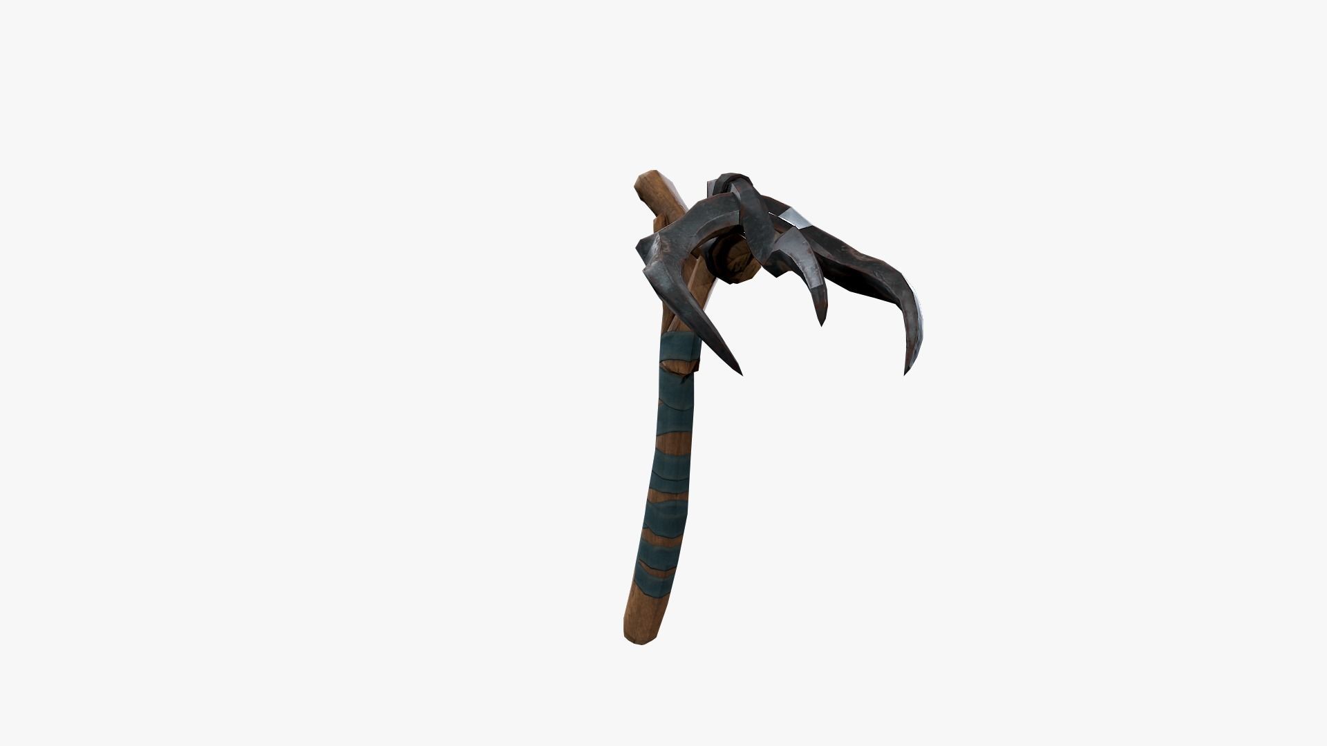 Lowpoly Weapon Pitchfork - Game Ready - Textured PBR Low-poly 3D model_6