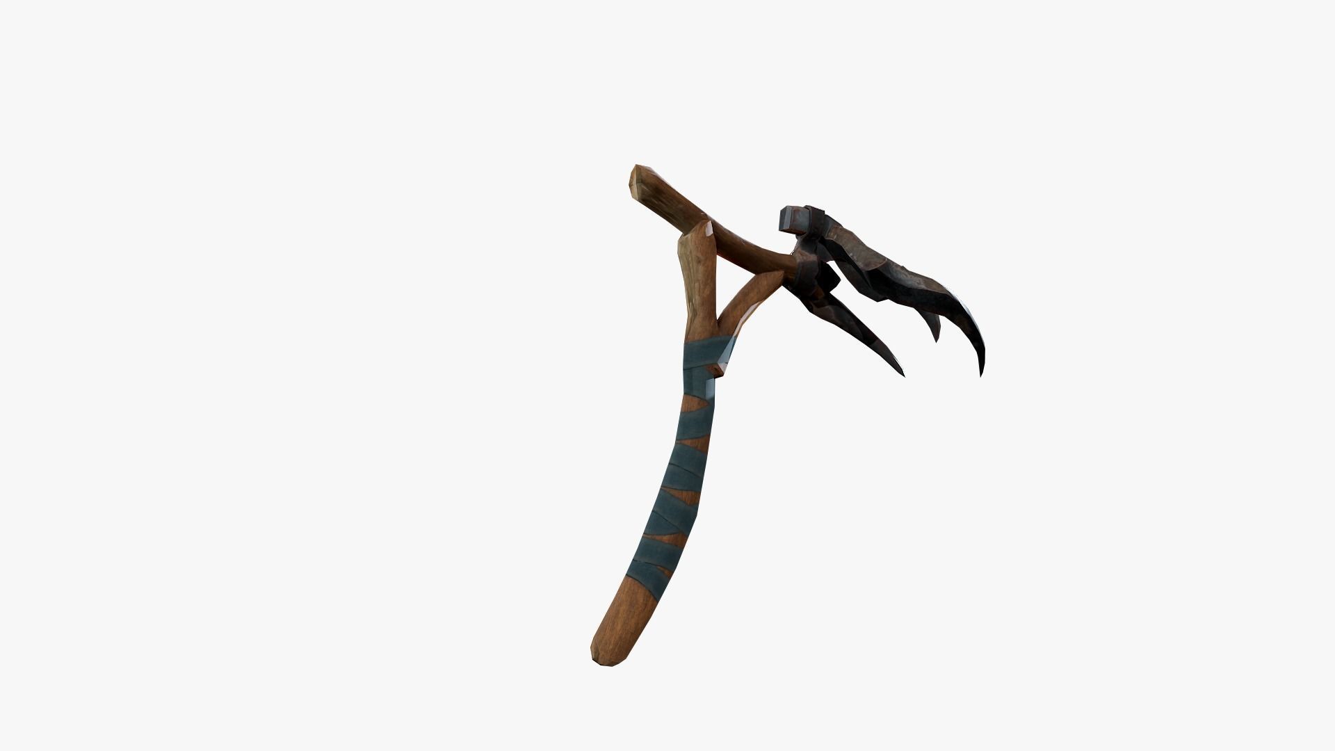 Lowpoly Weapon Pitchfork - Game Ready - Textured PBR Low-poly 3D model_10