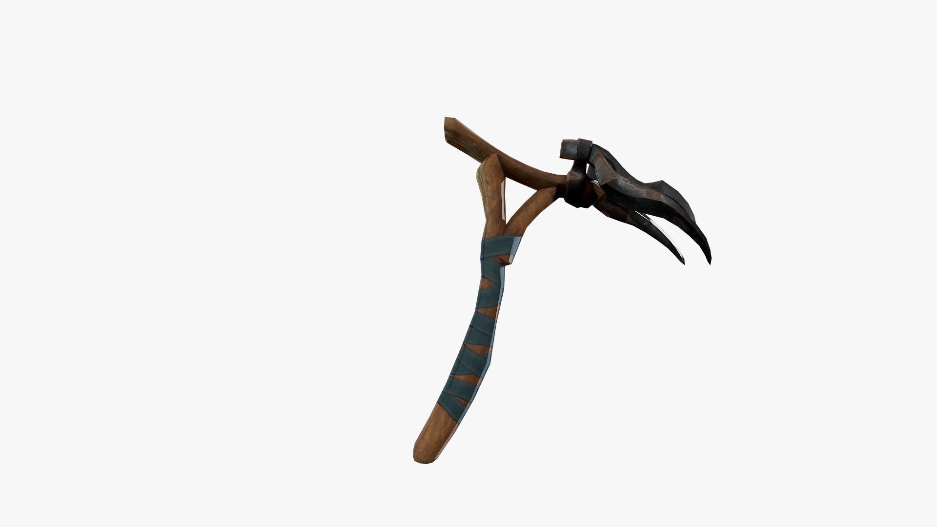 Lowpoly Weapon Pitchfork - Game Ready - Textured PBR Low-poly 3D model_9