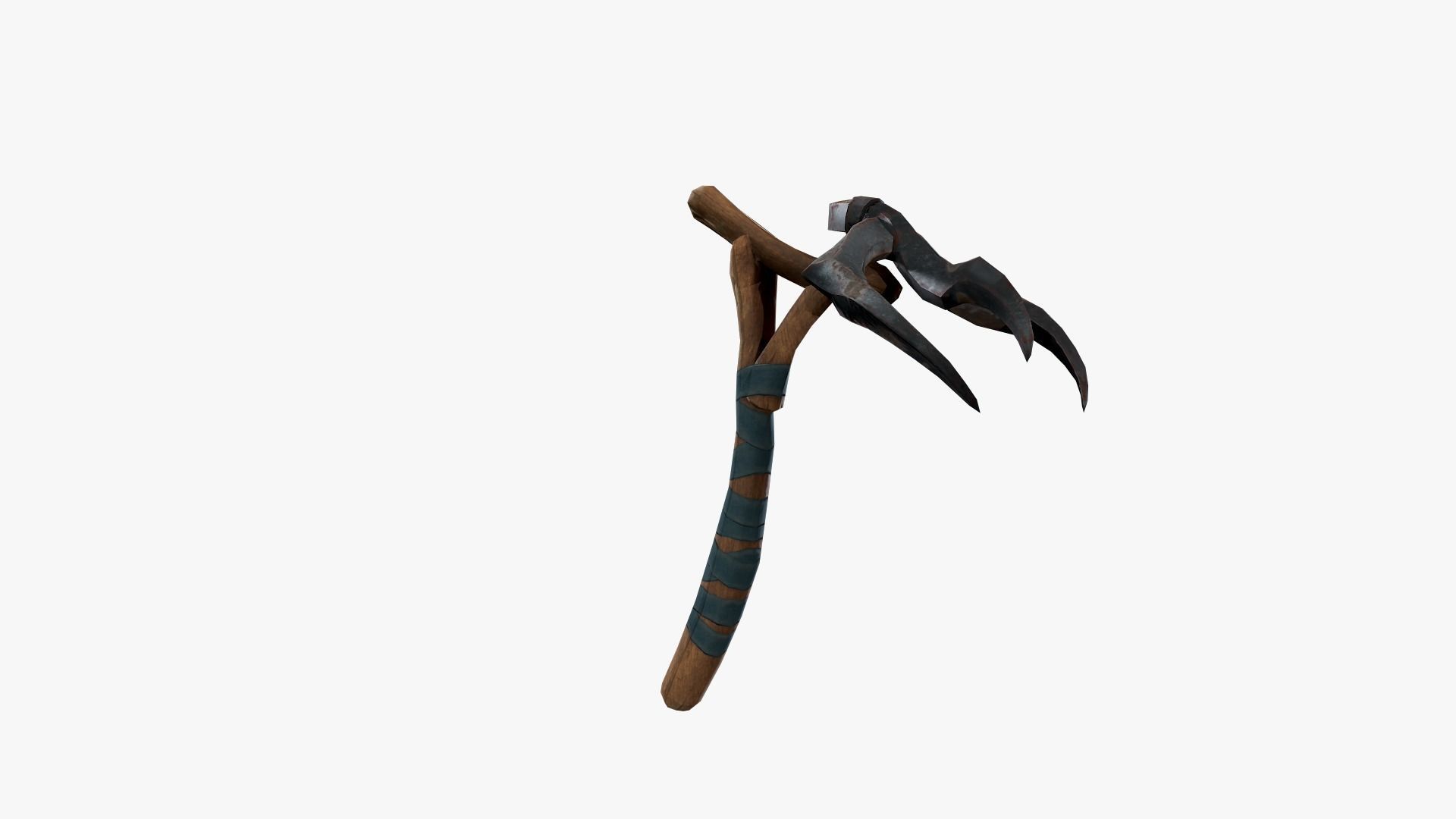 Lowpoly Weapon Pitchfork - Game Ready - Textured PBR Low-poly 3D model_7
