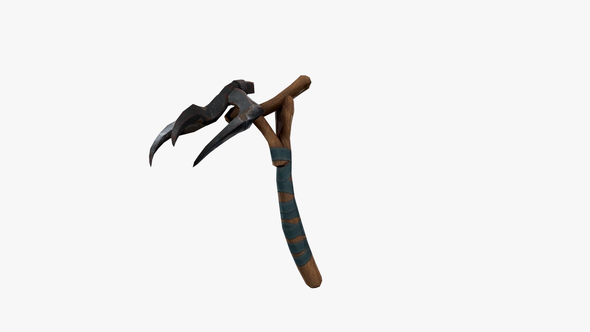 Lowpoly Weapon Pitchfork - Game Ready - Textured PBR Low-poly 3D model_19