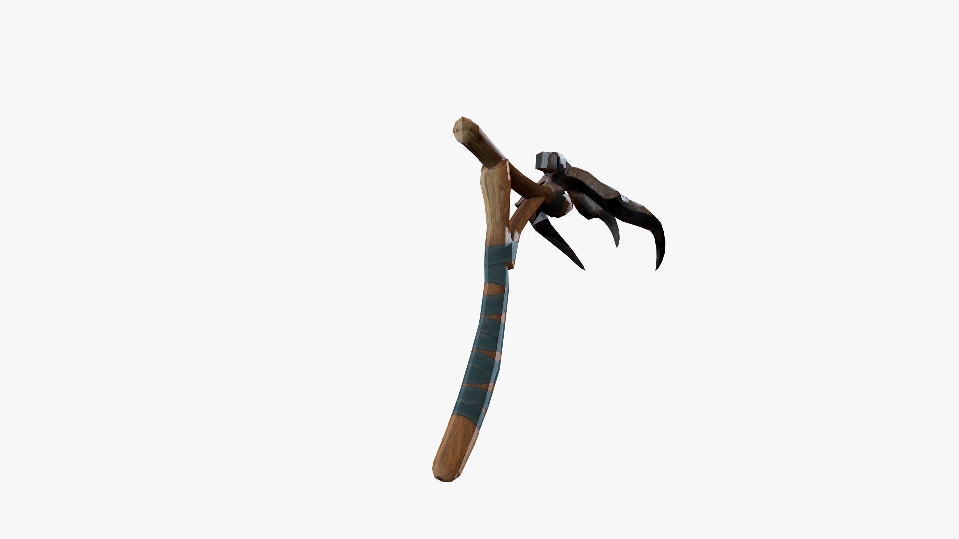 Lowpoly Weapon Pitchfork - Game Ready - Textured PBR Low-poly 3D model_11