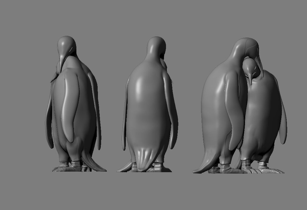 Penguins couple  3D print model_5