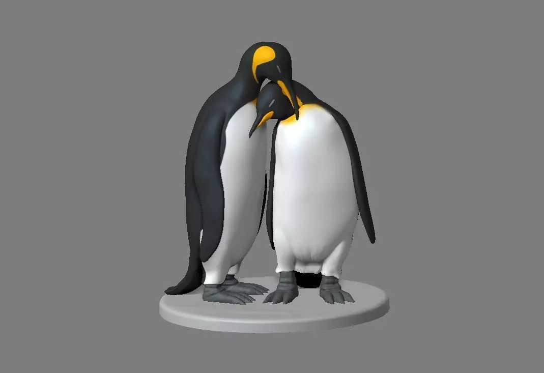 Penguins couple  3D print model_0