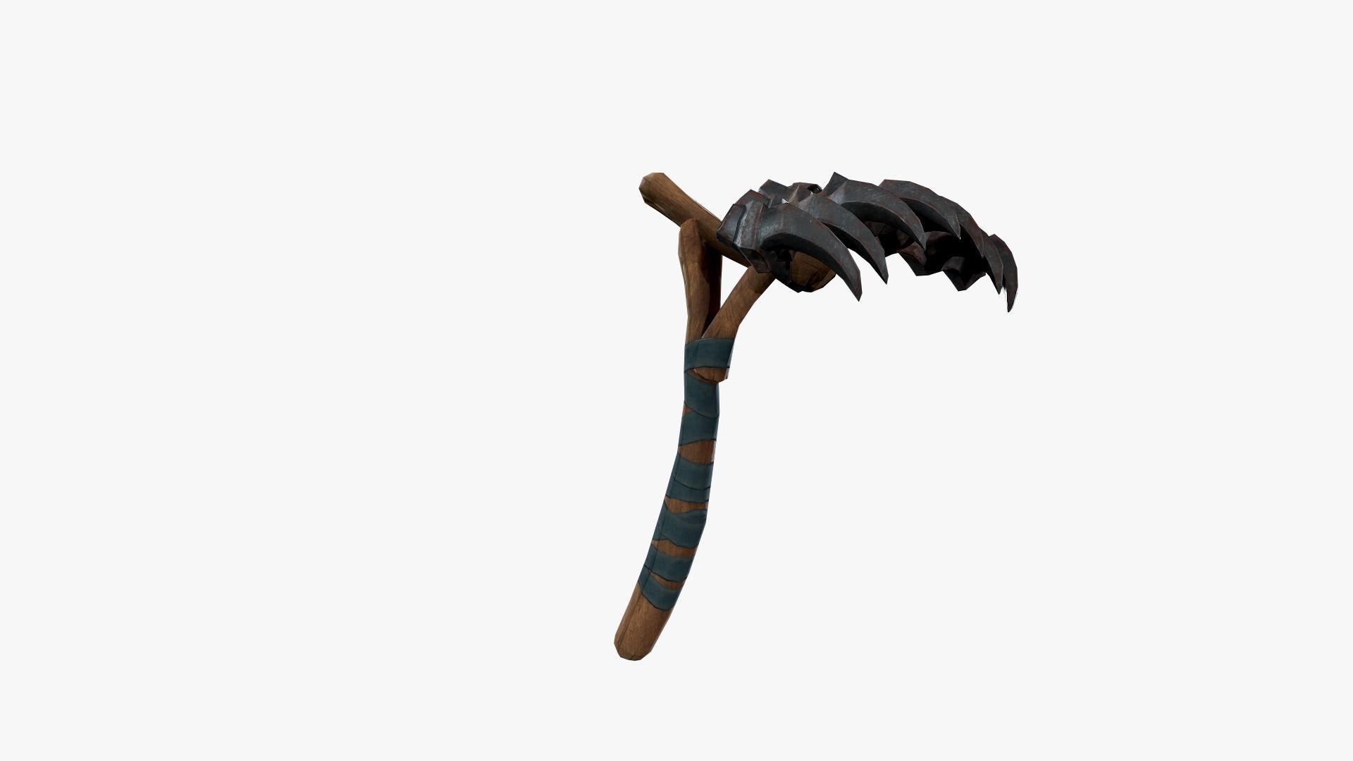Lowpoly Weapon Rake - Game Ready - Textured PBR Low-poly 3D model_7