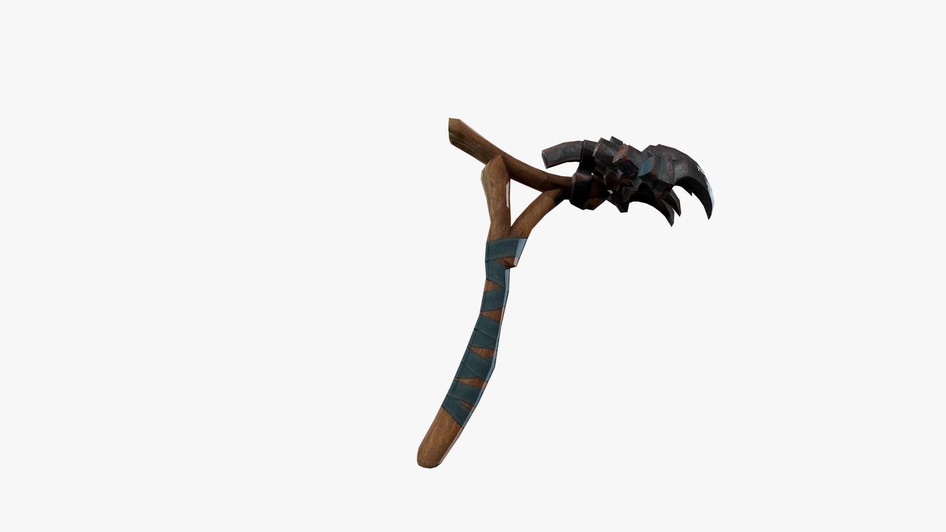 Lowpoly Weapon Rake - Game Ready - Textured PBR Low-poly 3D model_9
