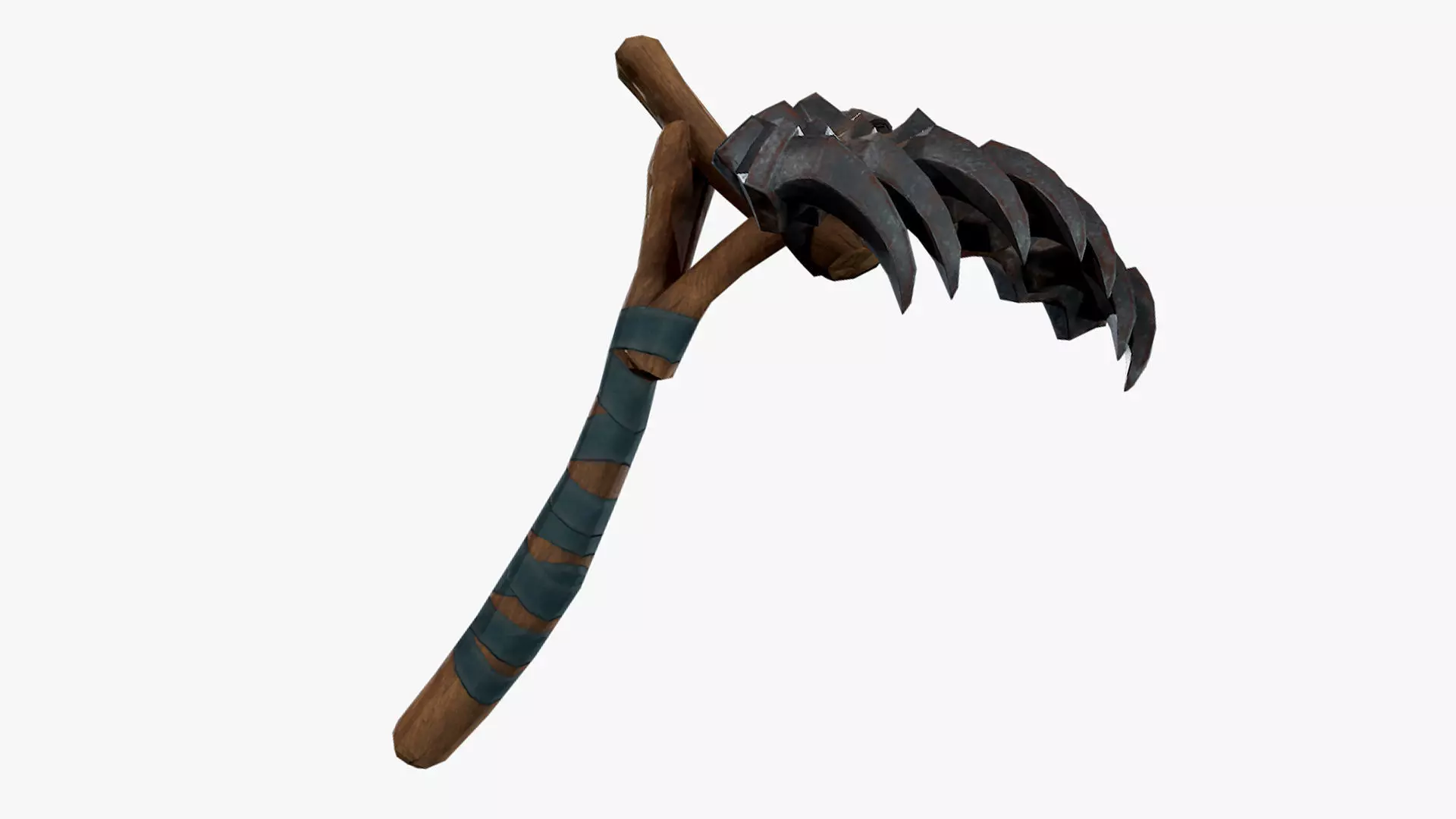Lowpoly Weapon Rake - Game Ready - Textured PBR Low-poly 3D model_0