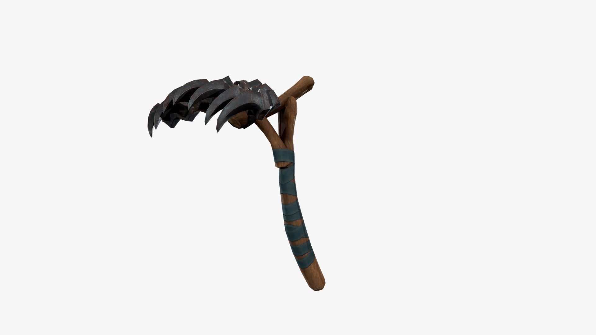 Lowpoly Weapon Rake - Game Ready - Textured PBR Low-poly 3D model_19