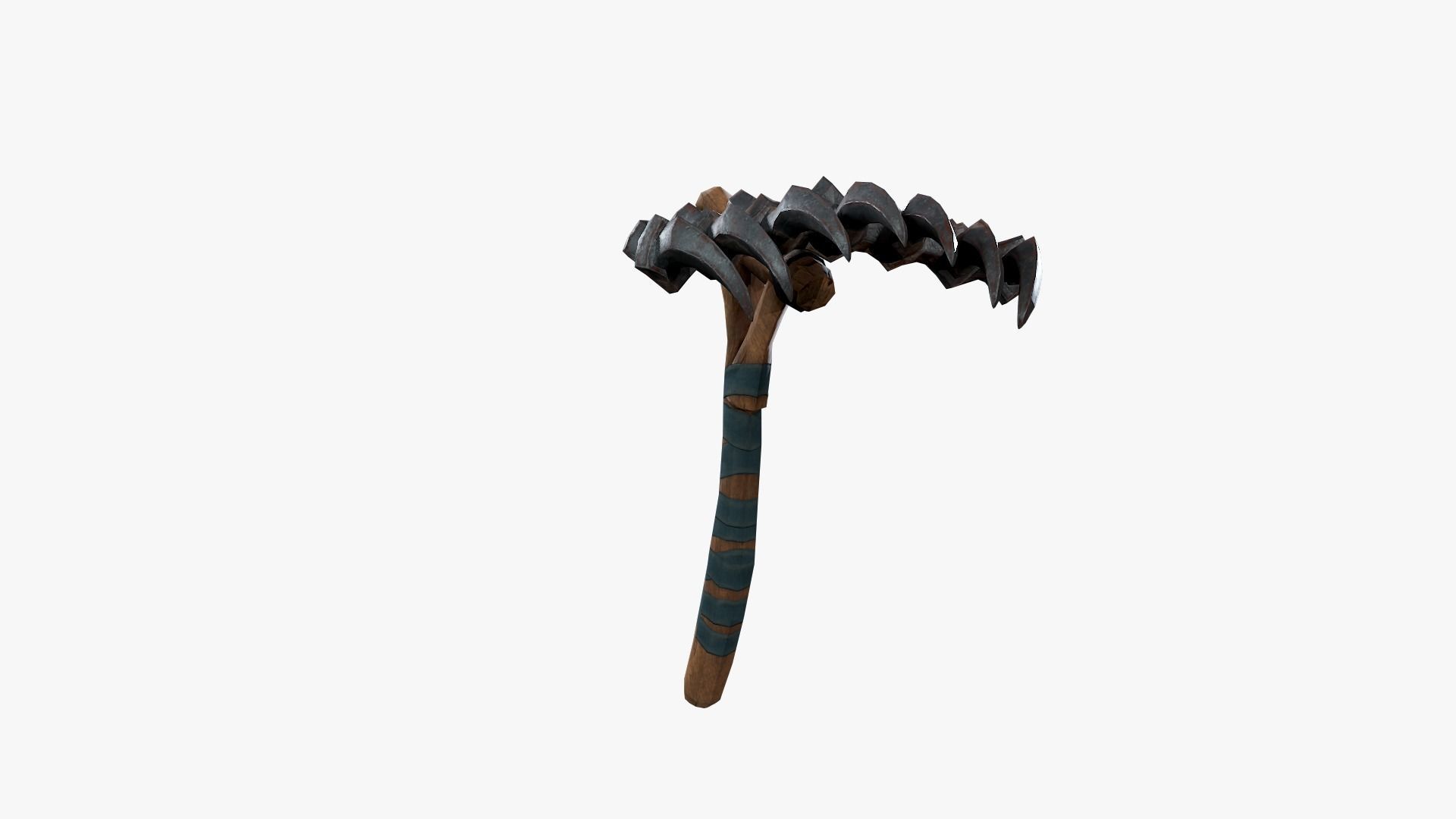 Lowpoly Weapon Rake - Game Ready - Textured PBR Low-poly 3D model_6