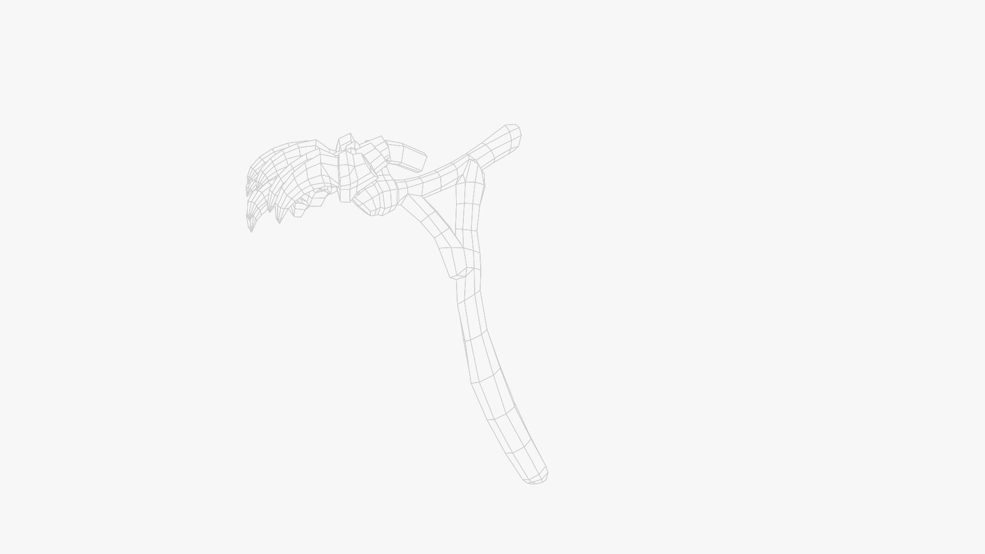 Lowpoly Weapon Rake - Game Ready - Textured PBR Low-poly 3D model_35