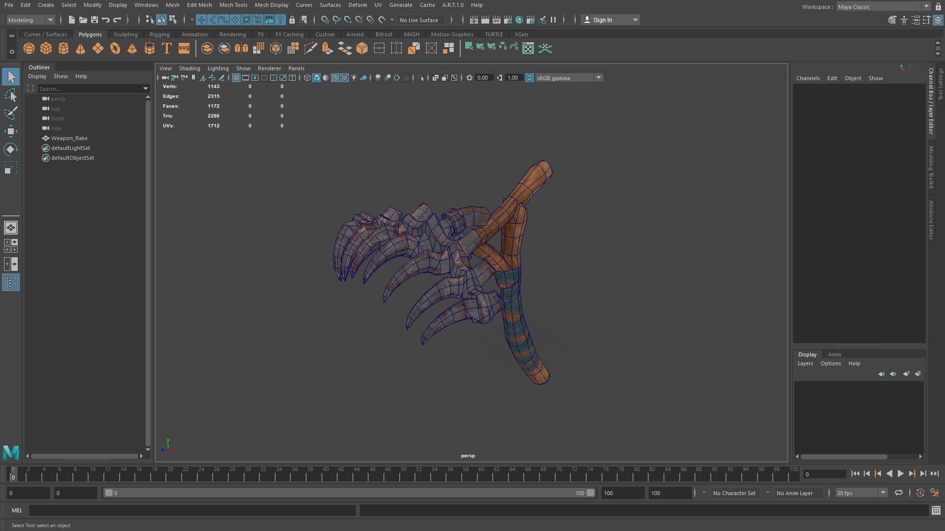 Lowpoly Weapon Rake - Game Ready - Textured PBR Low-poly 3D model_3