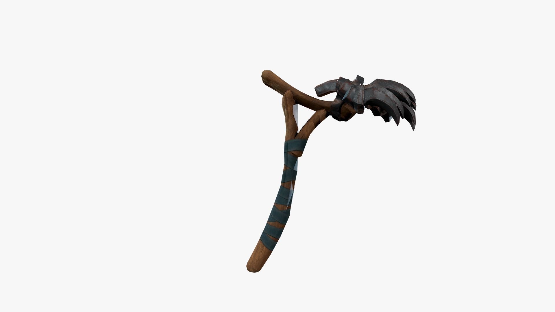 Lowpoly Weapon Rake - Game Ready - Textured PBR Low-poly 3D model_8