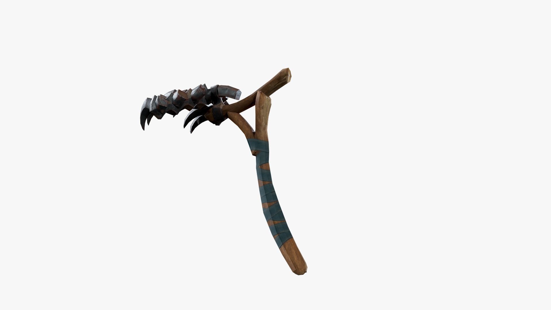 Lowpoly Weapon Rake - Game Ready - Textured PBR Low-poly 3D model_16