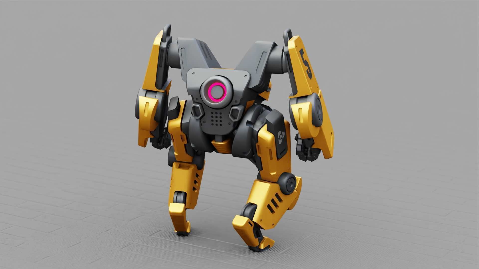 COMBAT DROID ONYX RIGGED 3D model_12