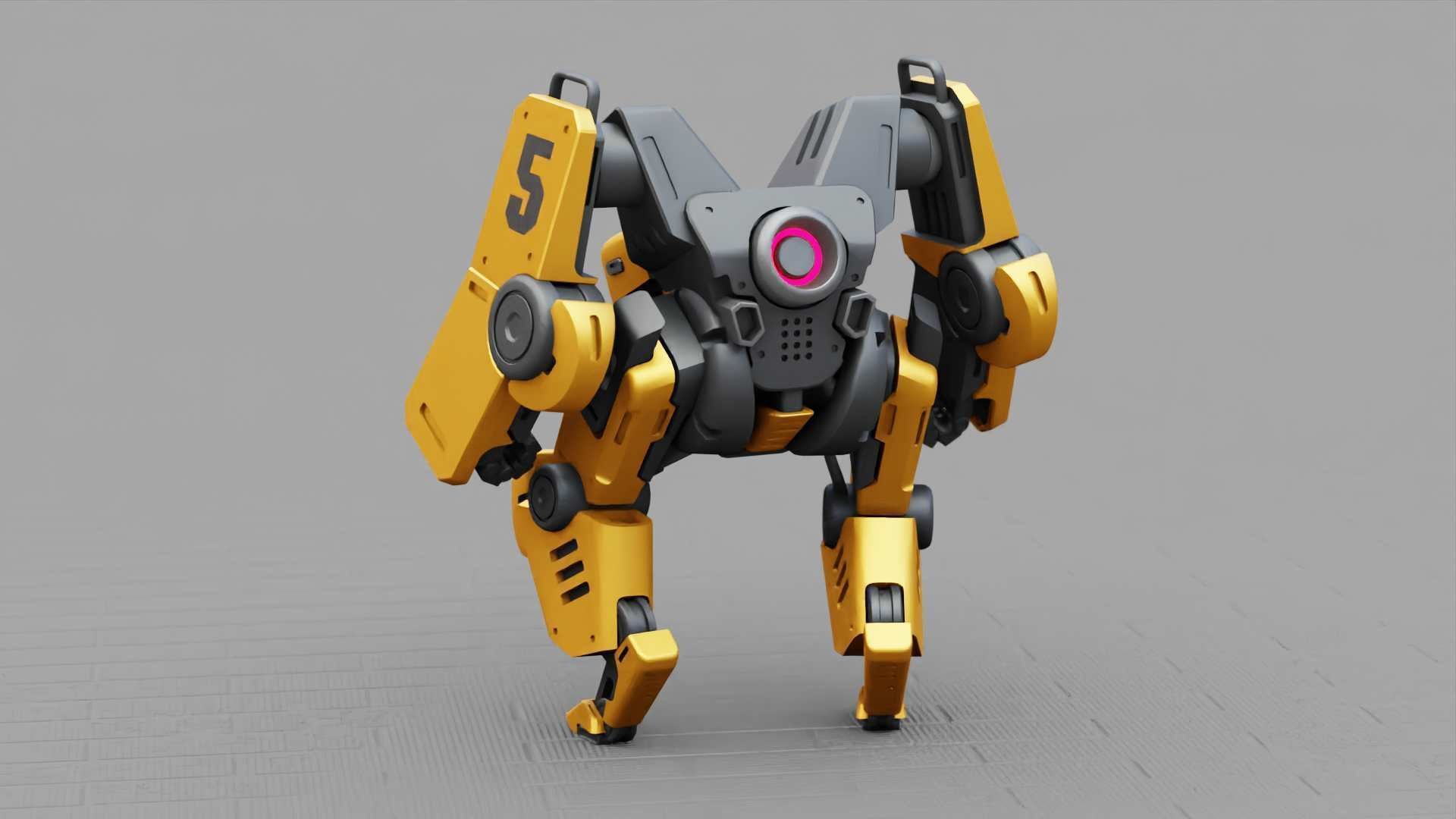 COMBAT DROID ONYX RIGGED 3D model_9