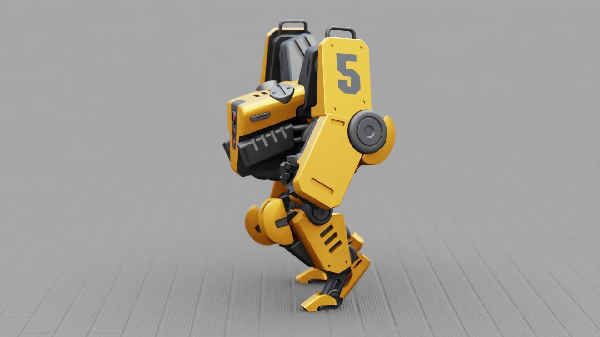 COMBAT DROID ONYX RIGGED 3D model_4