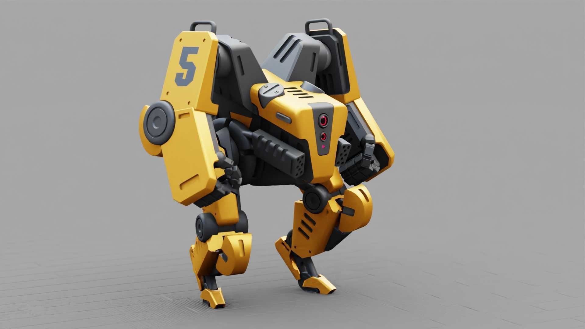 COMBAT DROID ONYX RIGGED 3D model_17