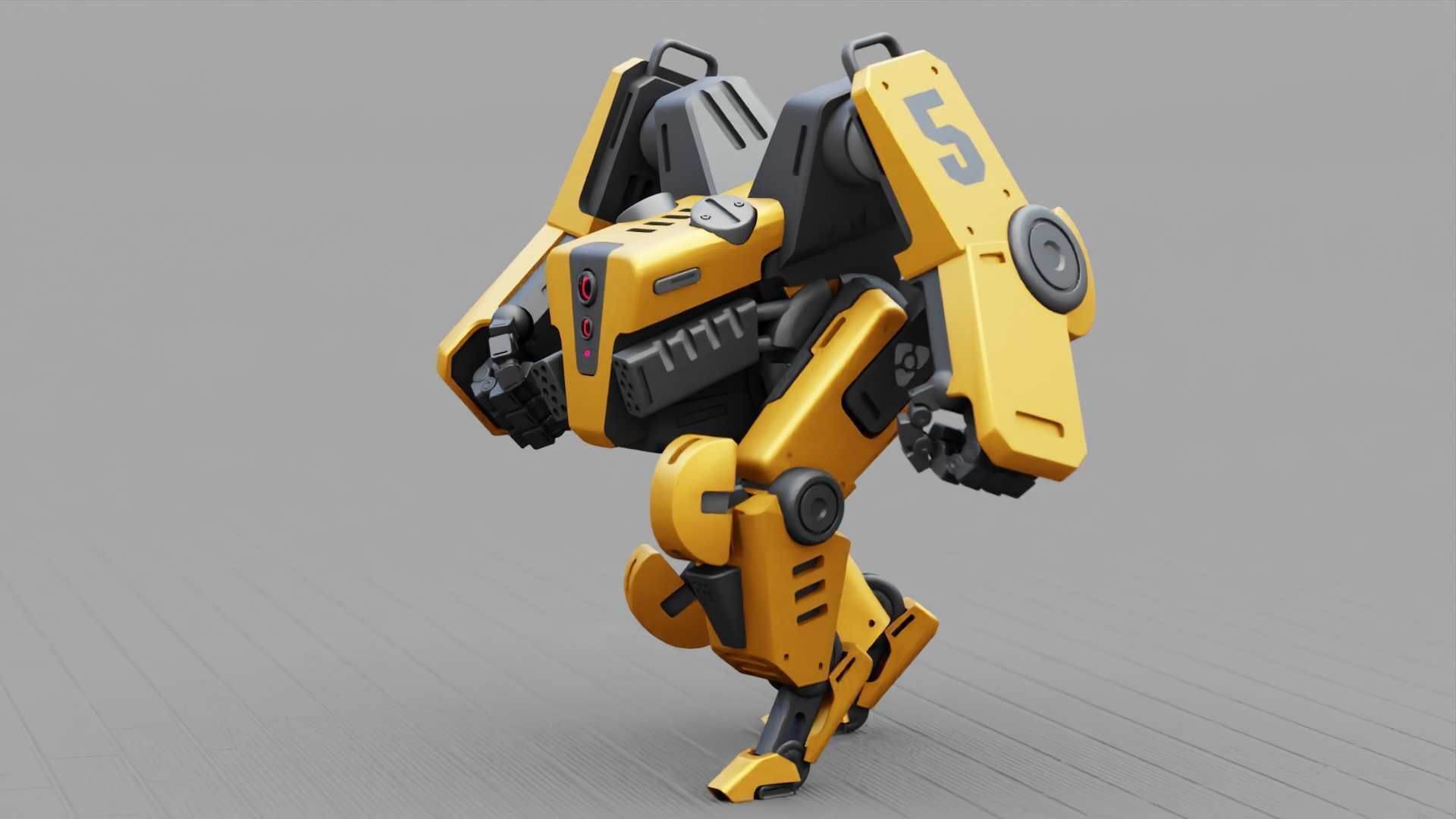 COMBAT DROID ONYX RIGGED 3D model_21