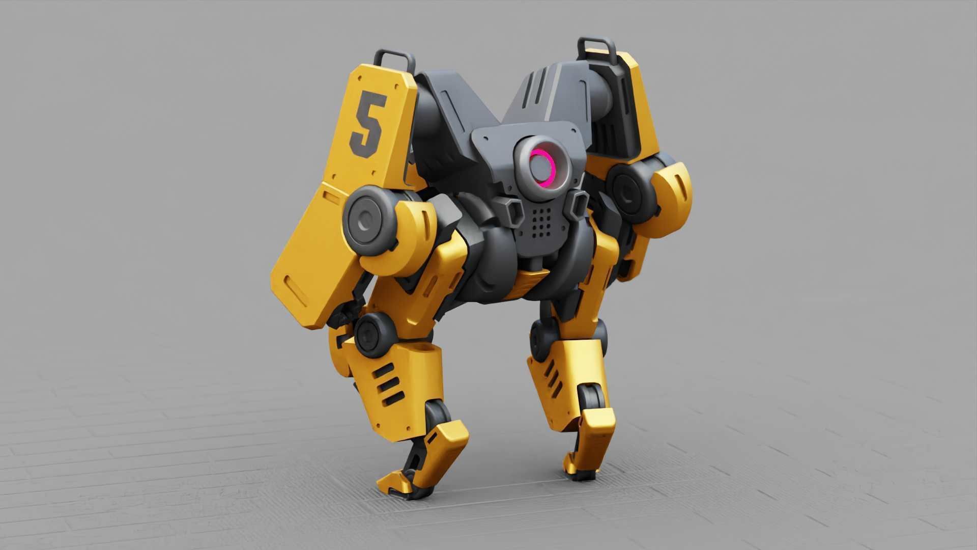 COMBAT DROID ONYX RIGGED 3D model_8