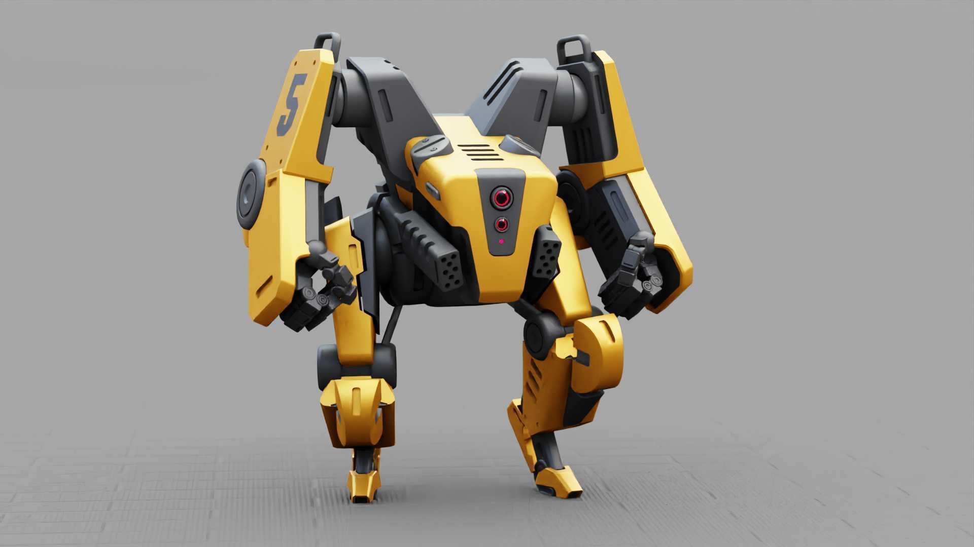 COMBAT DROID ONYX RIGGED 3D model_18