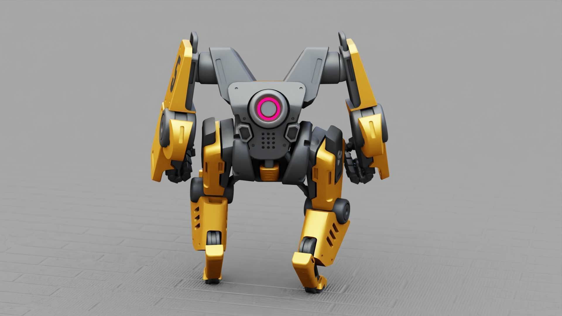 COMBAT DROID ONYX RIGGED 3D model_11