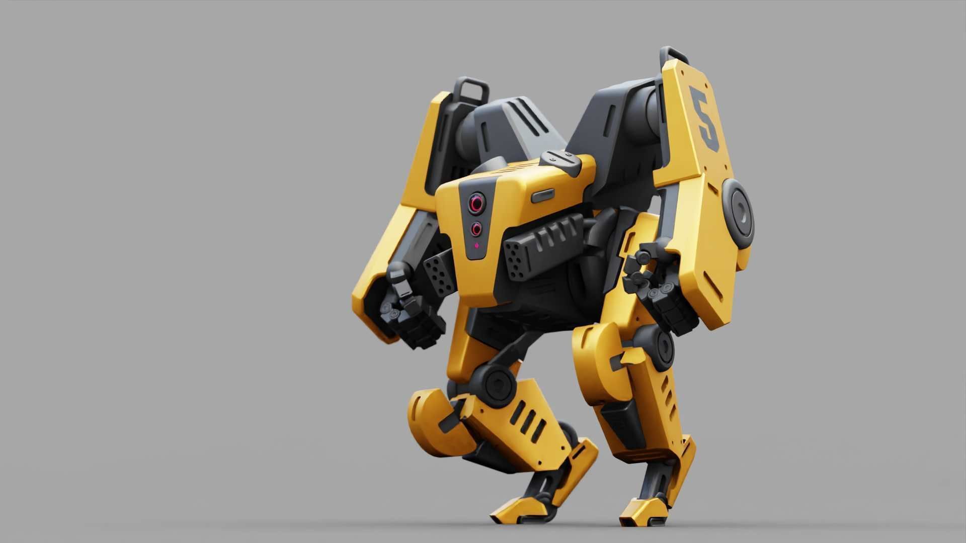 COMBAT DROID ONYX RIGGED 3D model_1