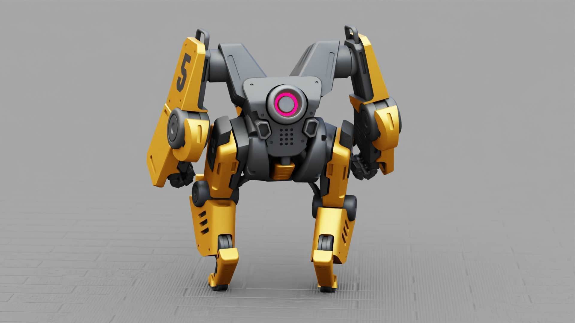 COMBAT DROID ONYX RIGGED 3D model_10