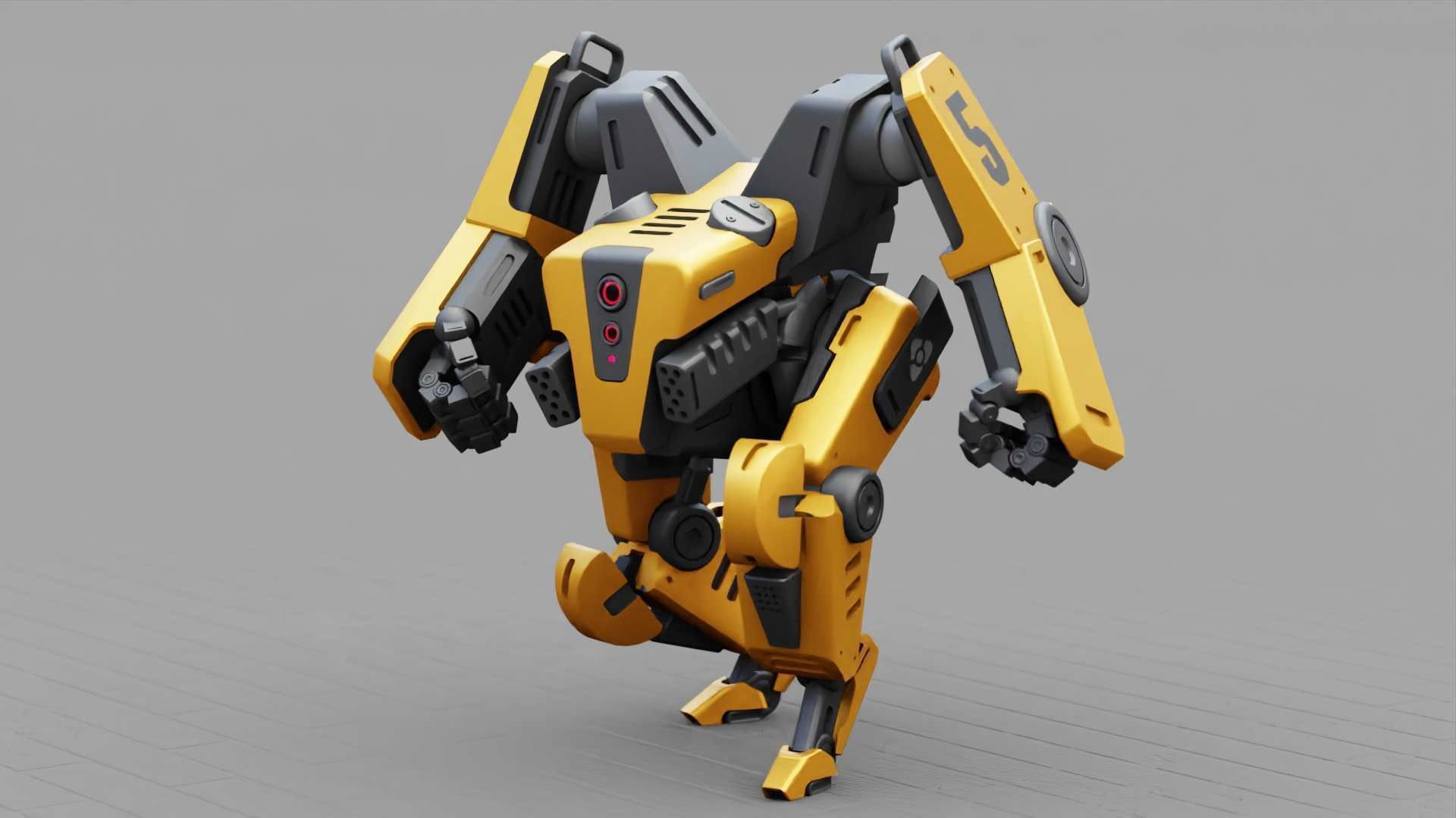 COMBAT DROID ONYX RIGGED 3D model_20