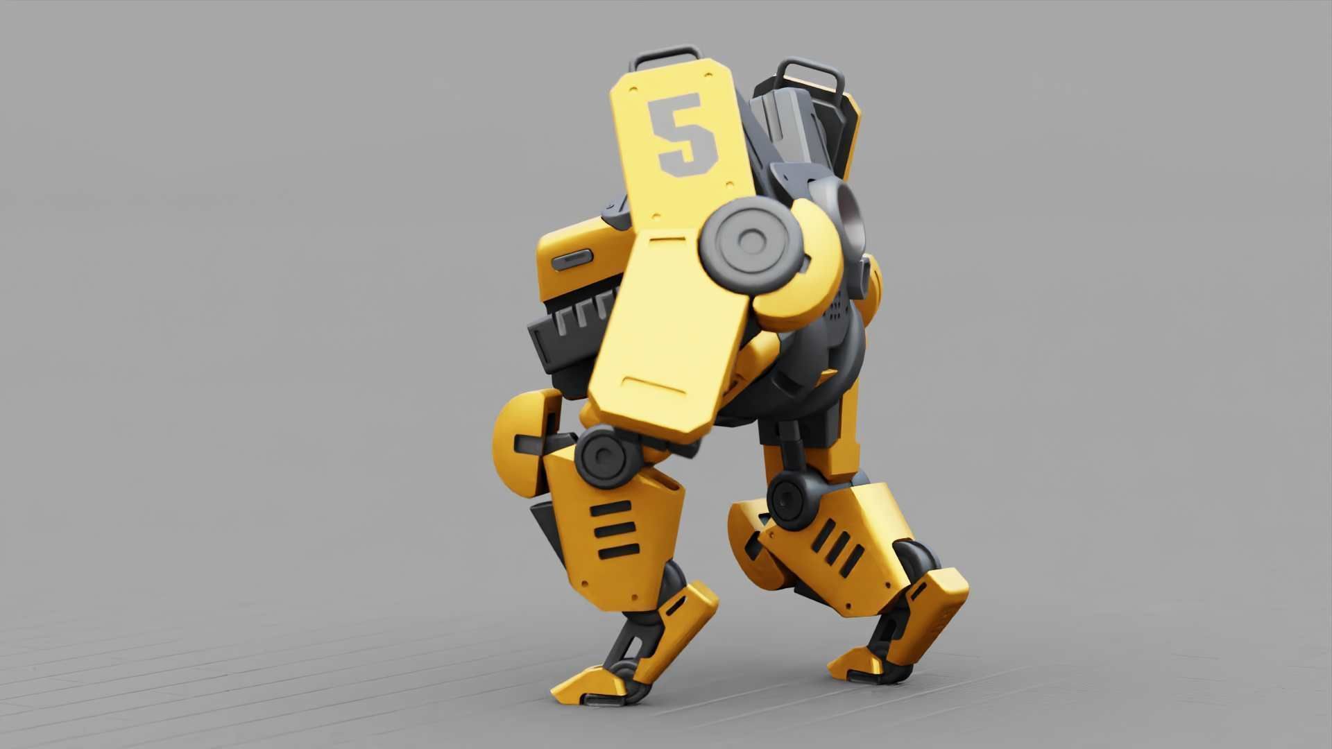 COMBAT DROID ONYX RIGGED 3D model_23