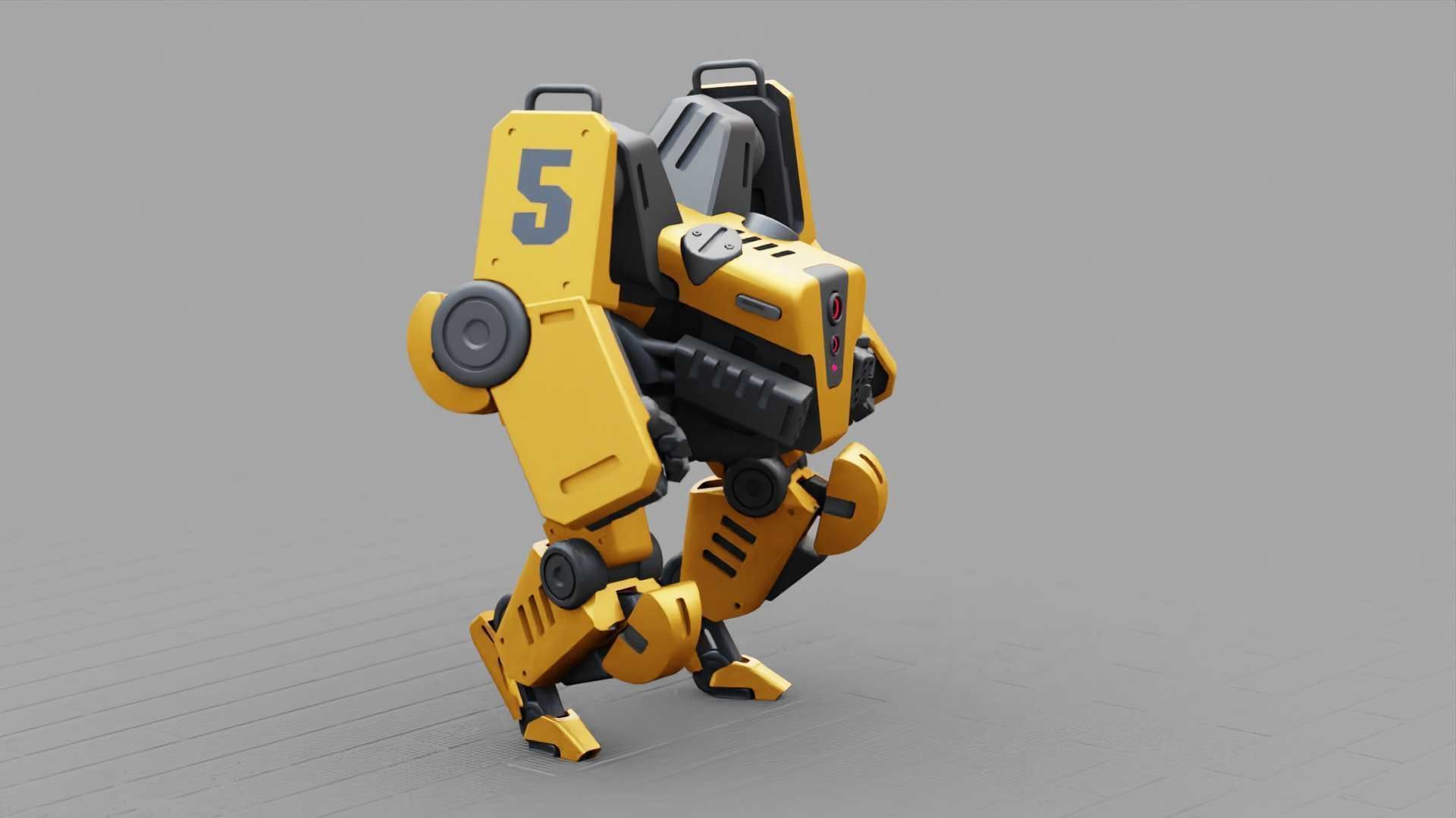 COMBAT DROID ONYX RIGGED 3D model_16