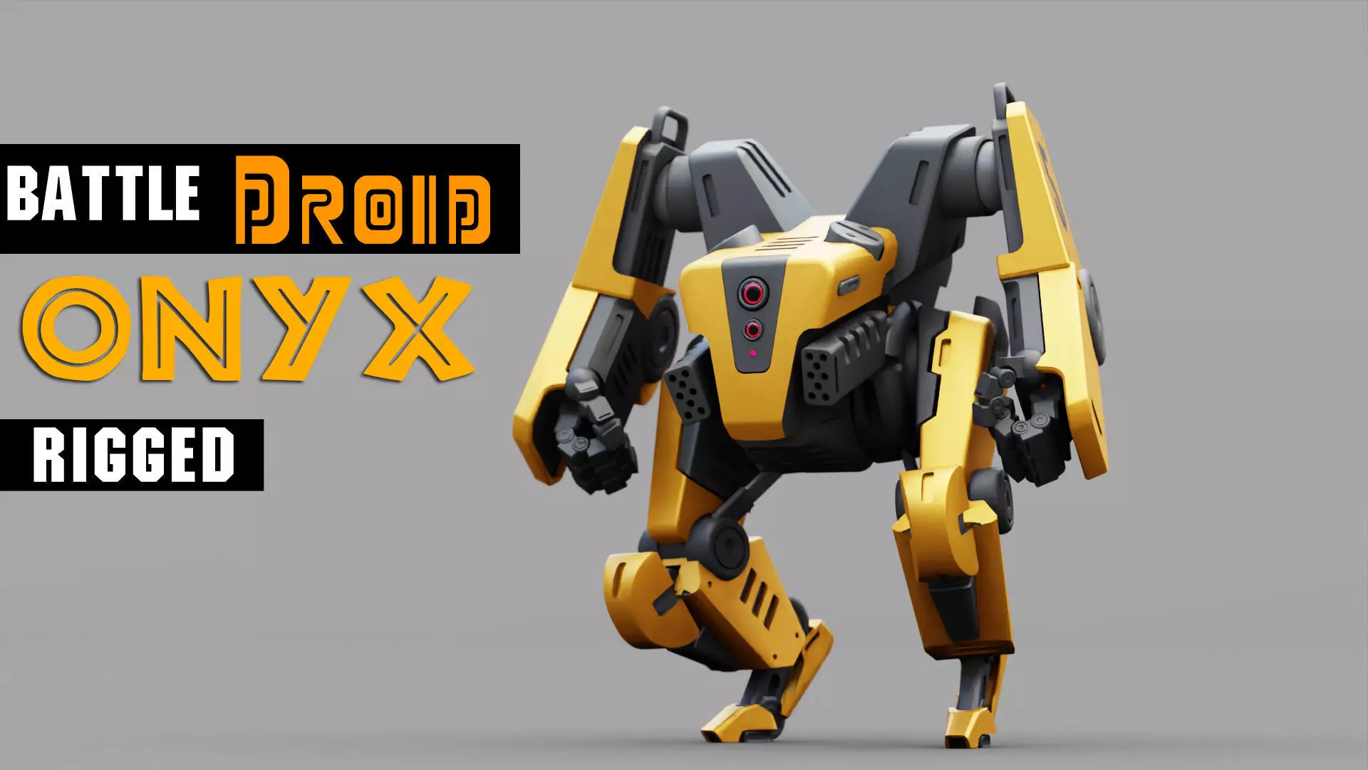 COMBAT DROID ONYX RIGGED 3D model_0