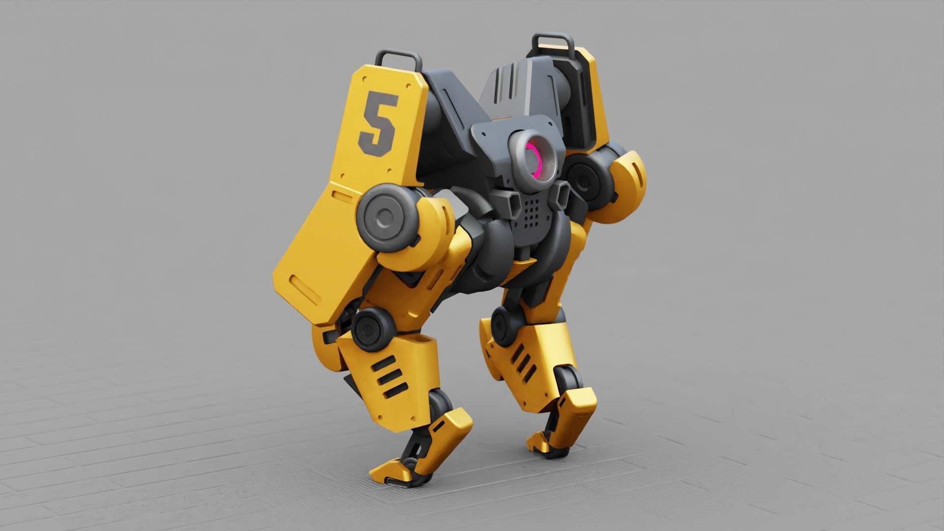 COMBAT DROID ONYX RIGGED 3D model_7