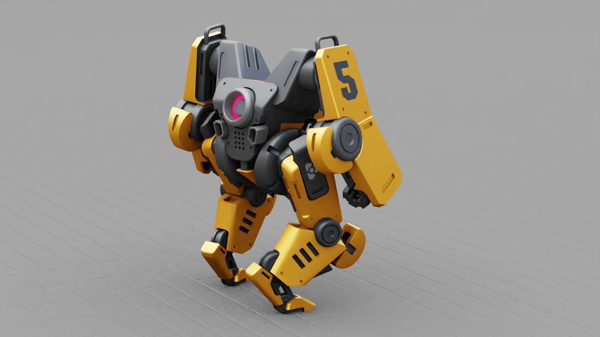 COMBAT DROID ONYX RIGGED 3D model_13