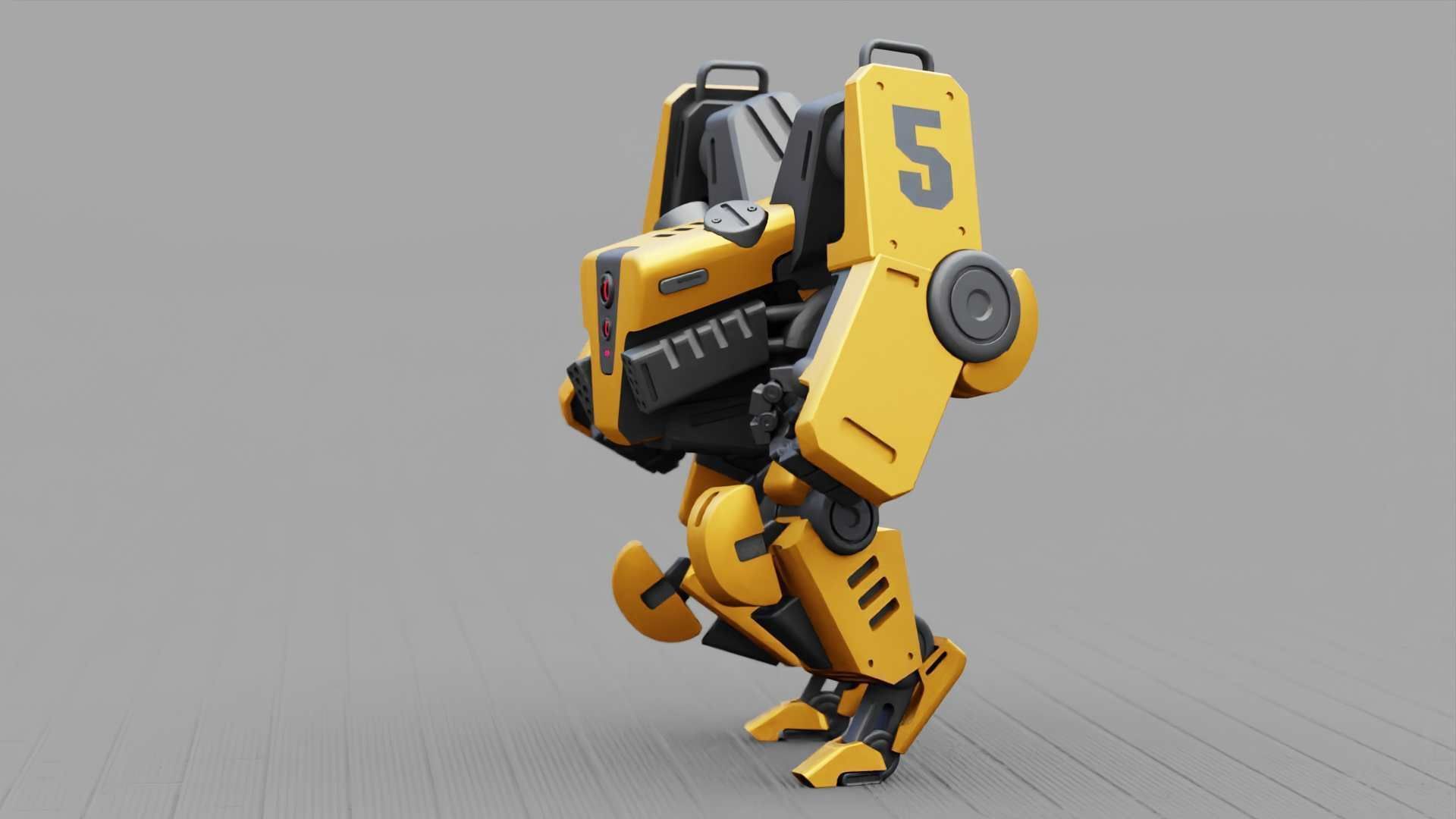 COMBAT DROID ONYX RIGGED 3D model_3