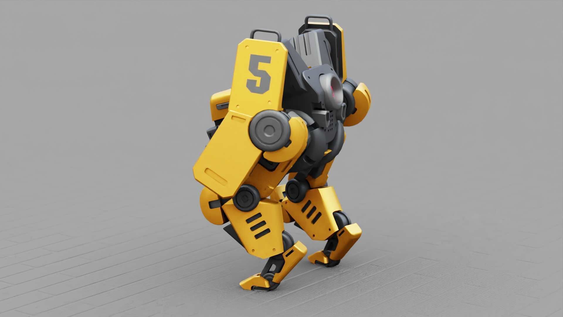 COMBAT DROID ONYX RIGGED 3D model_6